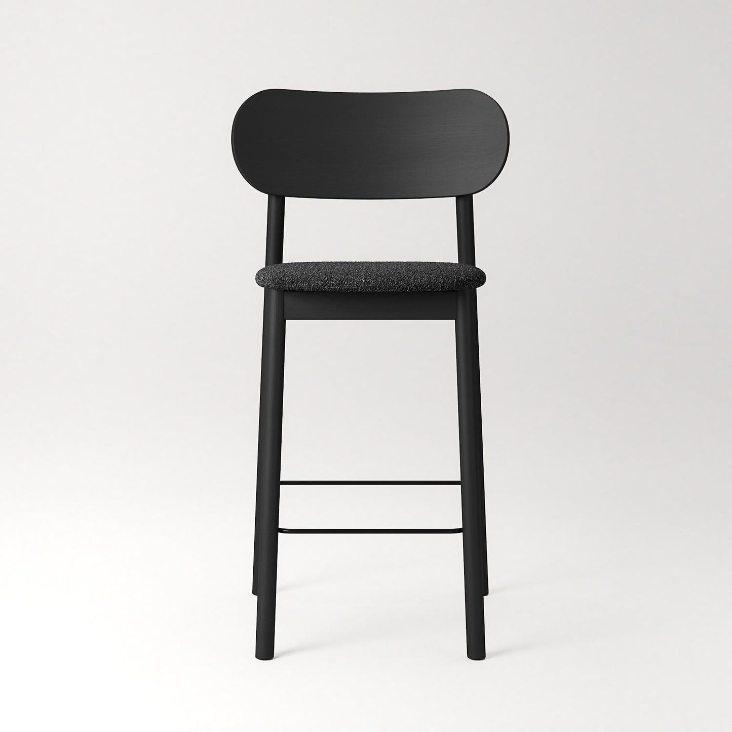 Decotique Elephant Barstool Black/ Anthracite Gray Bouclé
