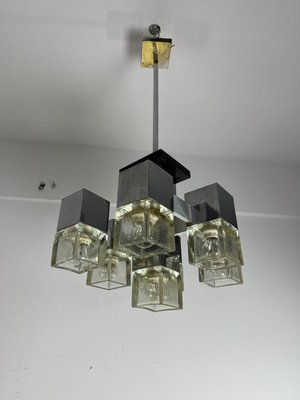 7-Light Chandelier Cubic Model attributed to Gaetano Sciolari, 1970s-YST-2021220