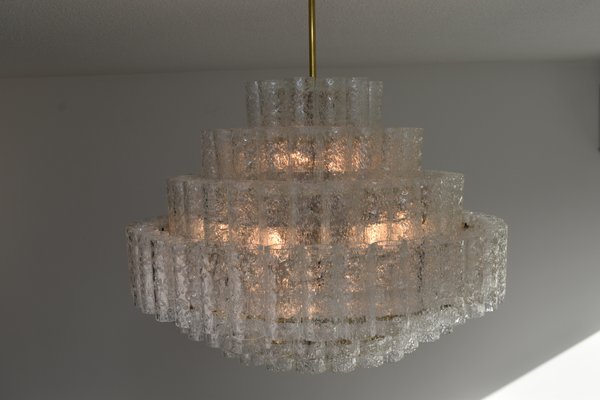 7-Tier Ice Glass Chandelier by Doria Leuchten, 1960s-HJP-1168173