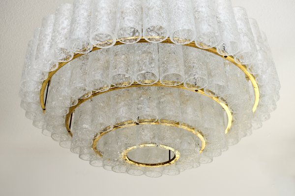 7-Tier Ice Glass Chandelier by Doria Leuchten, 1960s-HJP-1168173