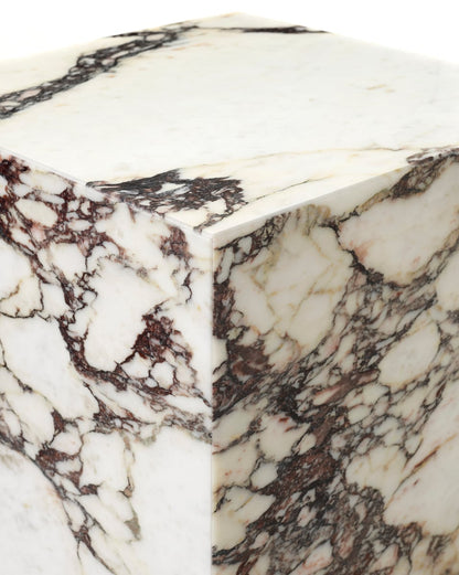 Plinth table, high, Calacatta Viola marble