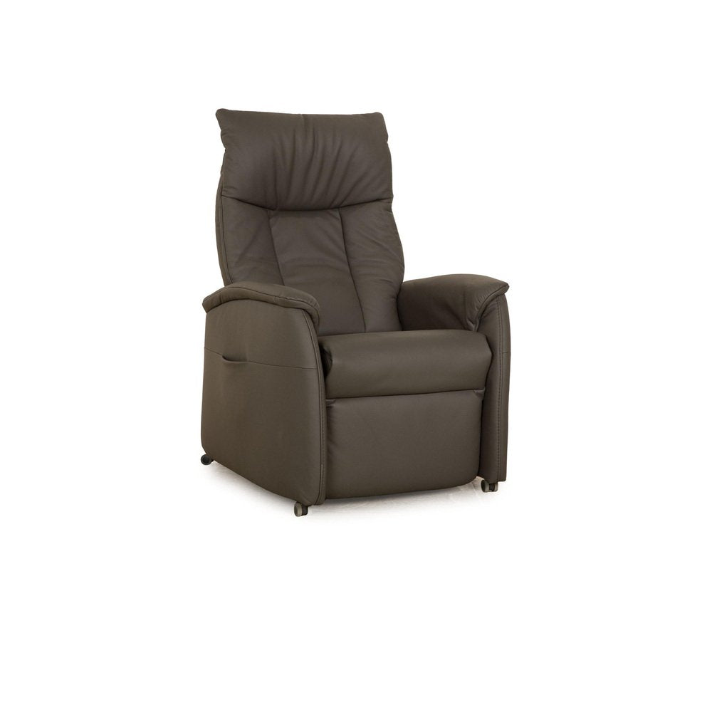 7068 Leather Armchair in Grey Taupe from Himolla