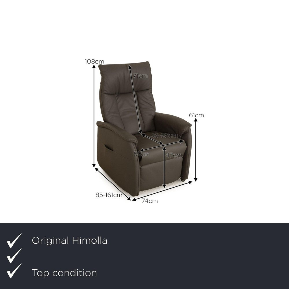 7068 Leather Armchair in Grey Taupe from Himolla