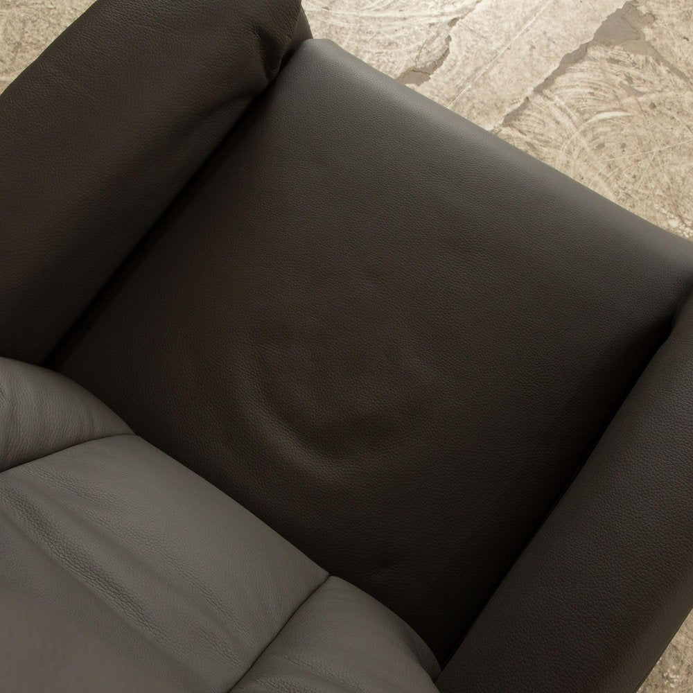 7068 Leather Armchair in Grey Taupe from Himolla