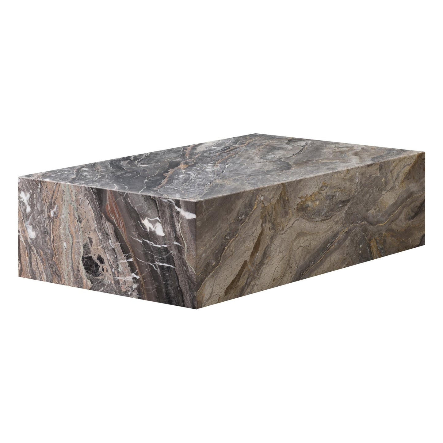 Plinth table, low, Grey Galaxy marble