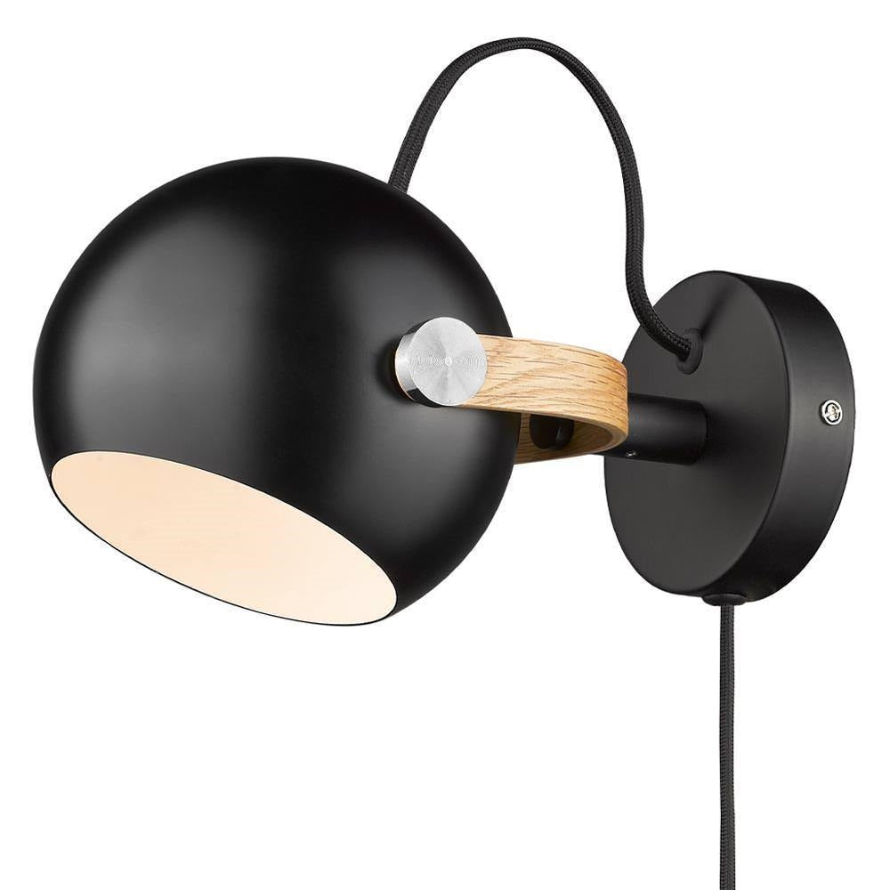 DC Wall Lamp Ø12 by Halo Design #Black/ Oak