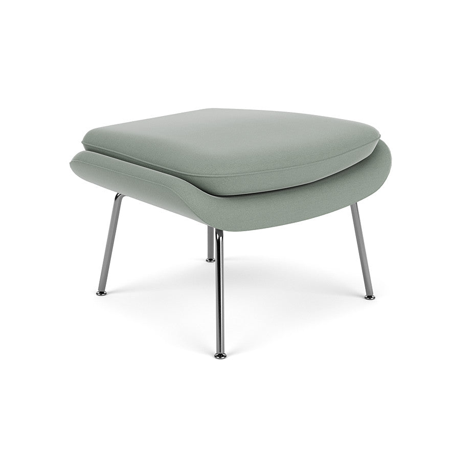 Womb Ottoman (Frame - Polished Chrome / Upholstery Material - Circa) by Knoll