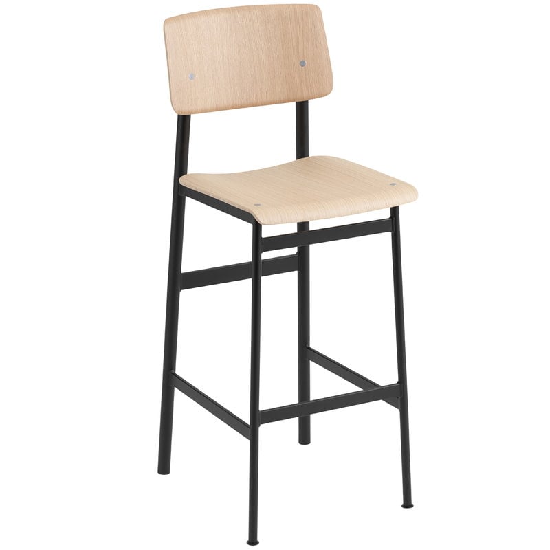 Loft bar stool 75 cm by Muuto #black - oak #