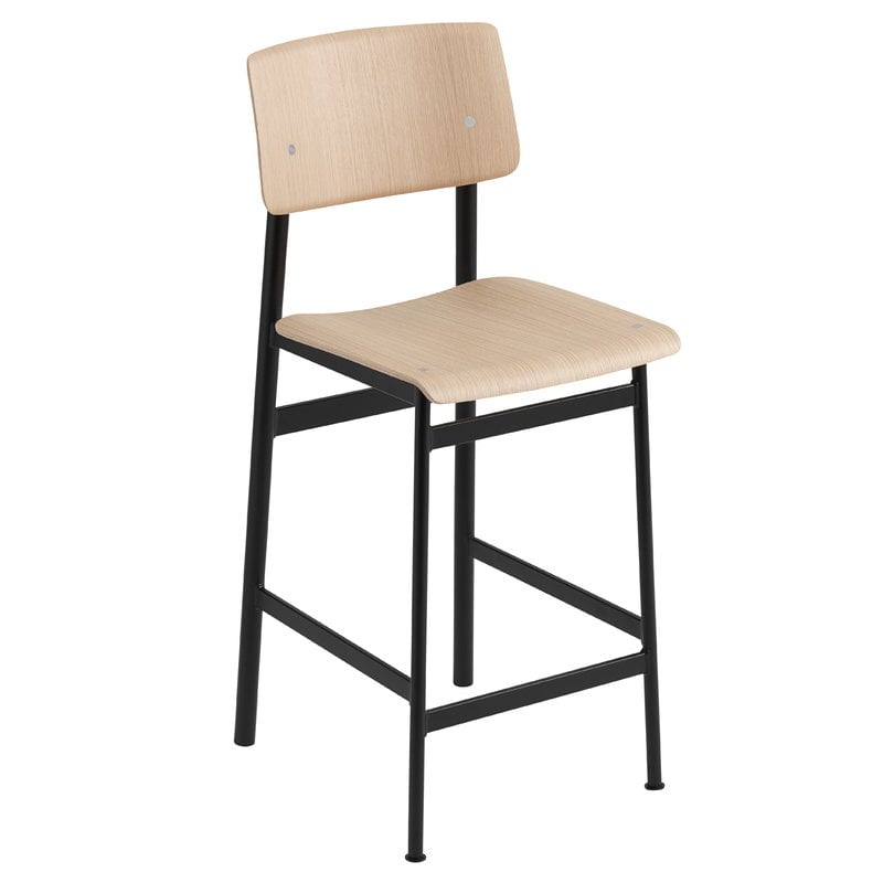 Loft bar stool 65 cm by Muuto #black - oak #