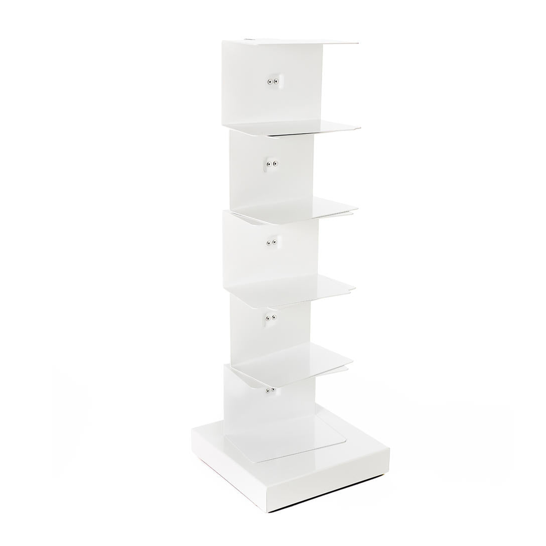 ORIGINAL PTOLOMEO - h 75 - Open Freestanding Stainless Steel Bookcase by Opinion Ciatti #h 75/white/white base