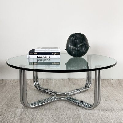 784R Glass Coffee Table by Gianfranco Frattini for Cassina, 1970s-ITU-1745450