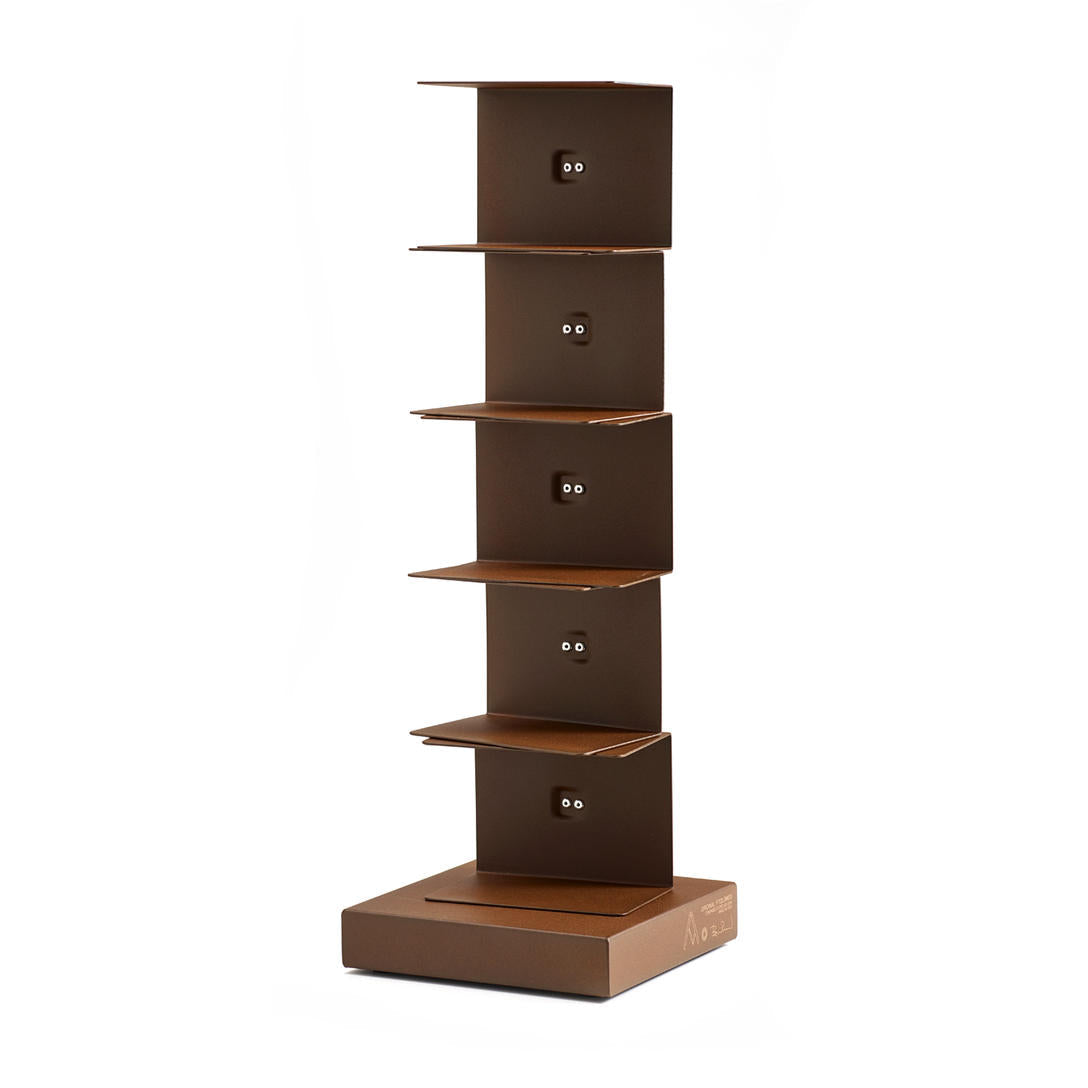 ORIGINAL PTOLOMEO - h 75 - Open Freestanding Stainless Steel Bookcase by Opinion Ciatti #h 75/corten/corten base