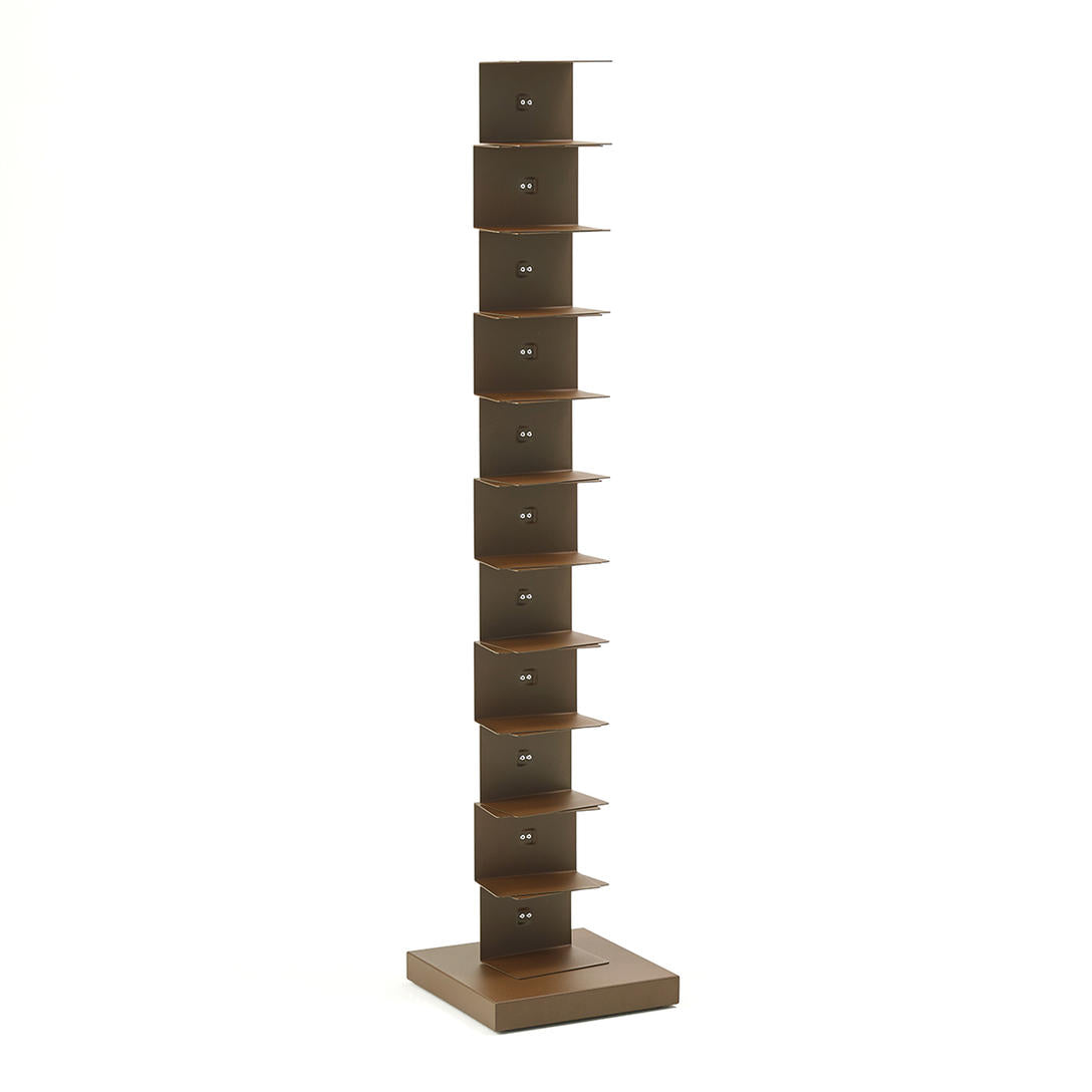 ORIGINAL PTOLOMEO - h 160 - Open Freestanding Stainless Steel Bookcase by Opinion Ciatti #h 160/corten/corten base