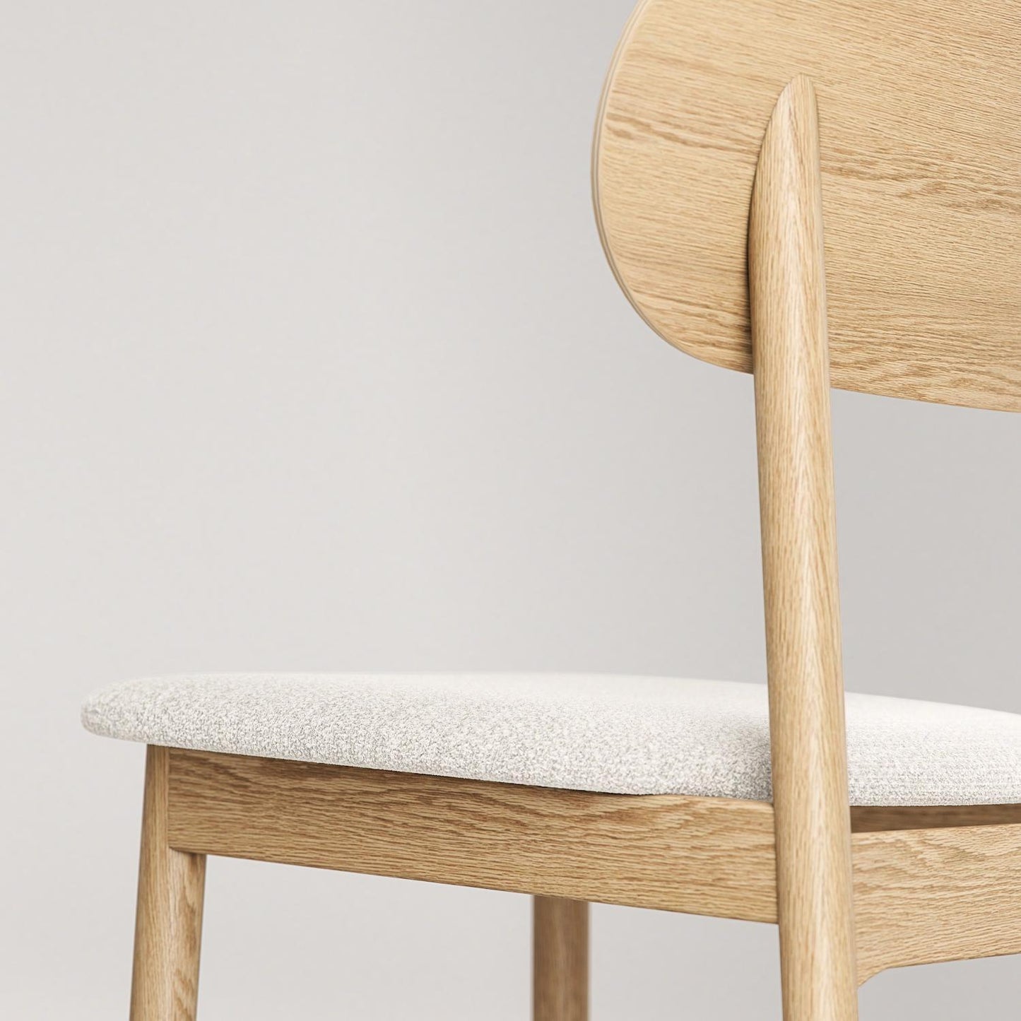 Decotique Elephant Dining Chair Natural Oak/White Bouclé