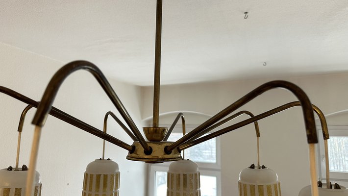 8-Arm Brass Chandelier, 1960s-IRY-1806825