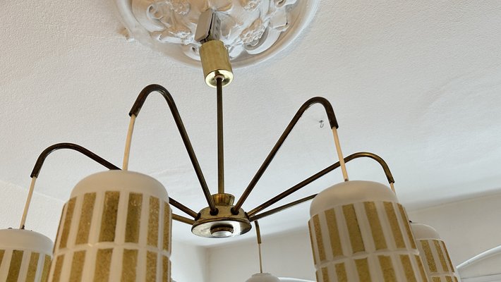 8-Arm Brass Chandelier, 1960s-IRY-1806825