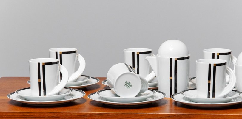 8-Person Porcelain Tea or Coffee Service by Mario Bellini for Rosenthal, 1986, Set of 18-JE-1397614