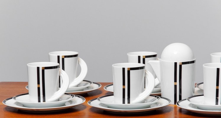 8-Person Porcelain Tea or Coffee Service by Mario Bellini for Rosenthal, 1986, Set of 18-JE-1397614