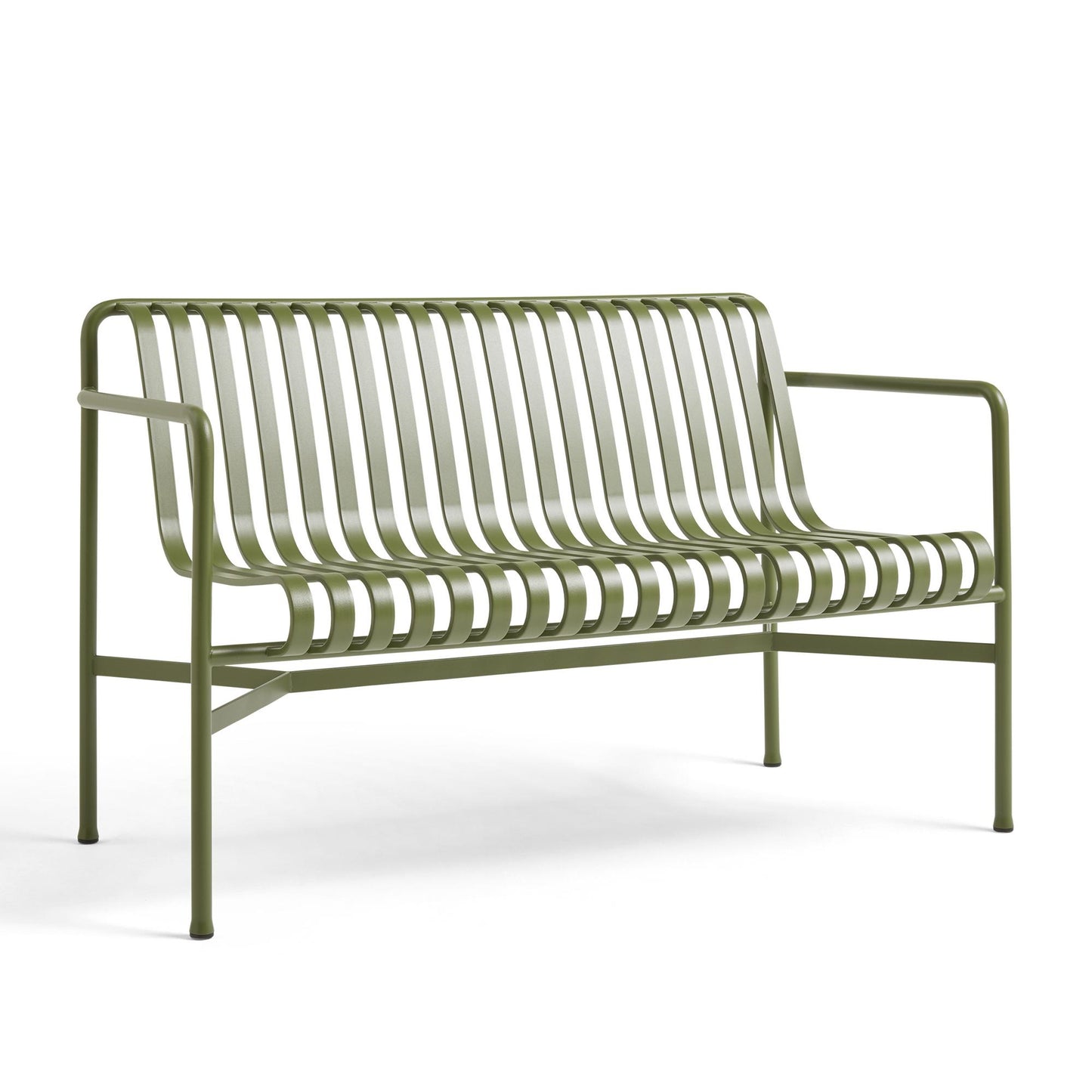 Palisade Dining Bench with Armrests by HAY #Olive