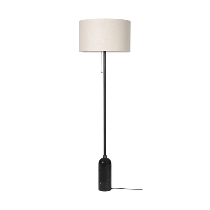 Gravity Floor Lamp by Gubi #Canvas shade/Black Marble