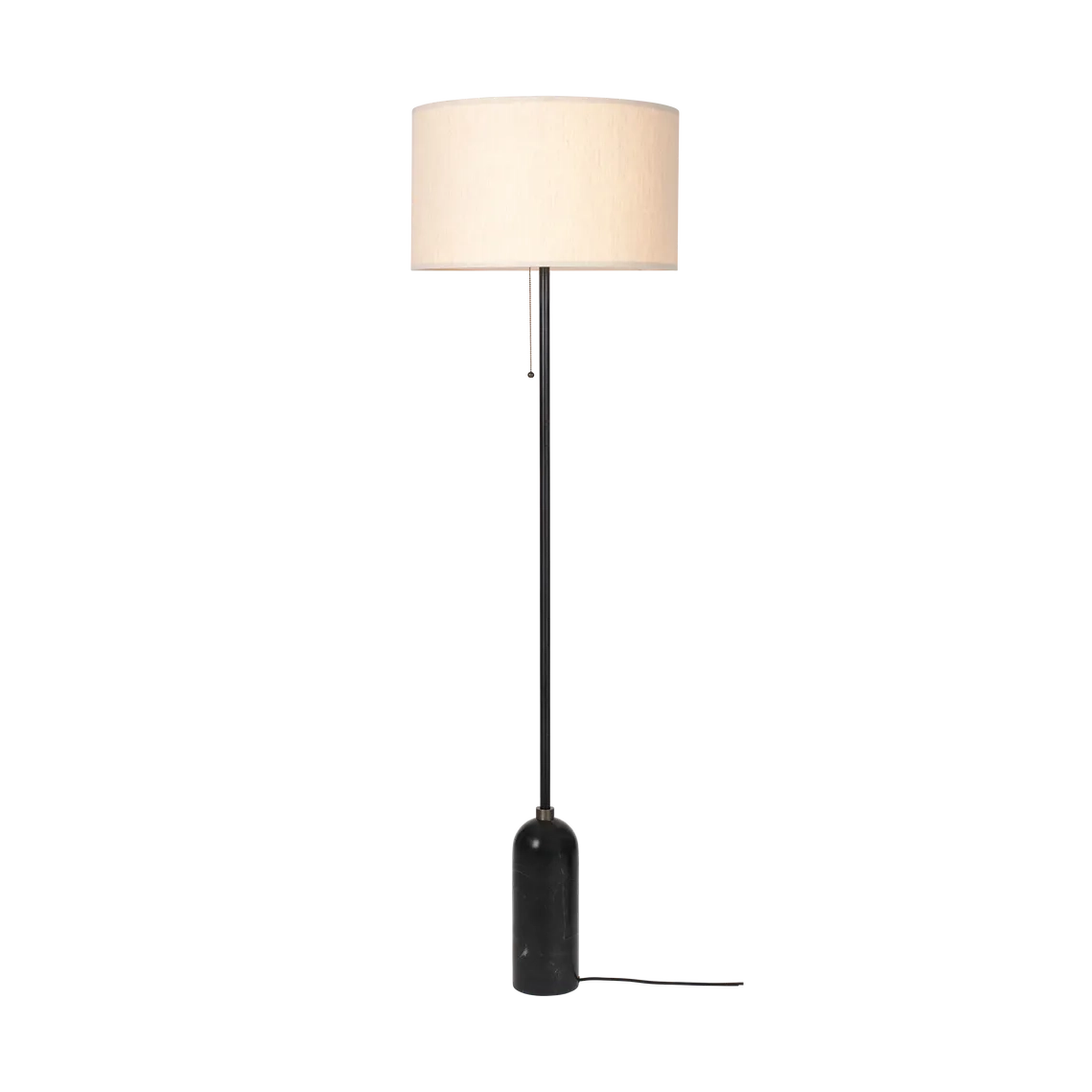 Gravity Floor Lamp by Gubi #Canvas shade/Black Marble