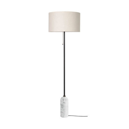 Gravity Floor Lamp by Gubi #Canvas shade/White Marble