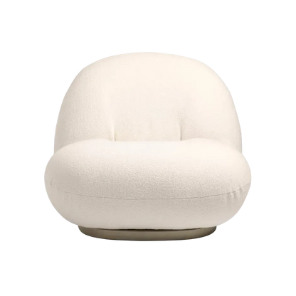 Pacha Lounge Chair by Gubi #Harp GUBI (24 Ivory) / Pearl Gold