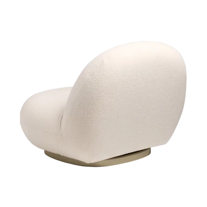 Pacha Lounge Chair by Gubi #Harp GUBI (24 Ivory) / Pearl Gold