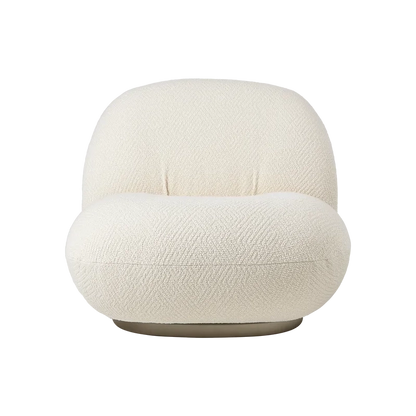 Pacha Lounge Chair by Gubi #Dora Boucle, Enzo Degli Angiuoni (0001, Standard) / Pearl Gold