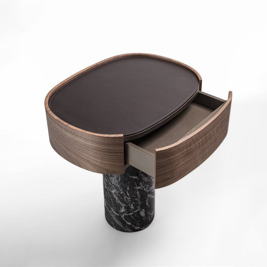 Ekero Night - Marble And Wood Bedside Table by Porada