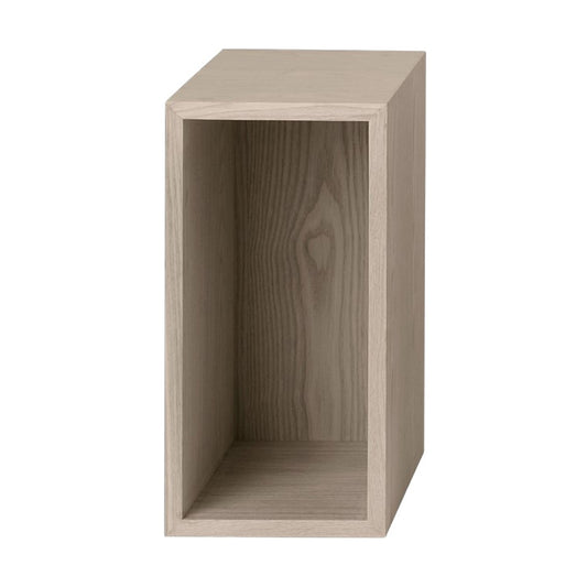 Stacked shelf module with background, small, oak