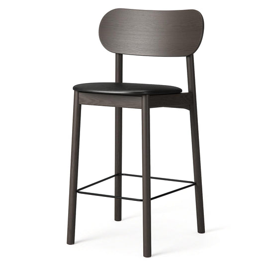 Decotique Elephant Bar Stool Dark Oak/Black Leather
