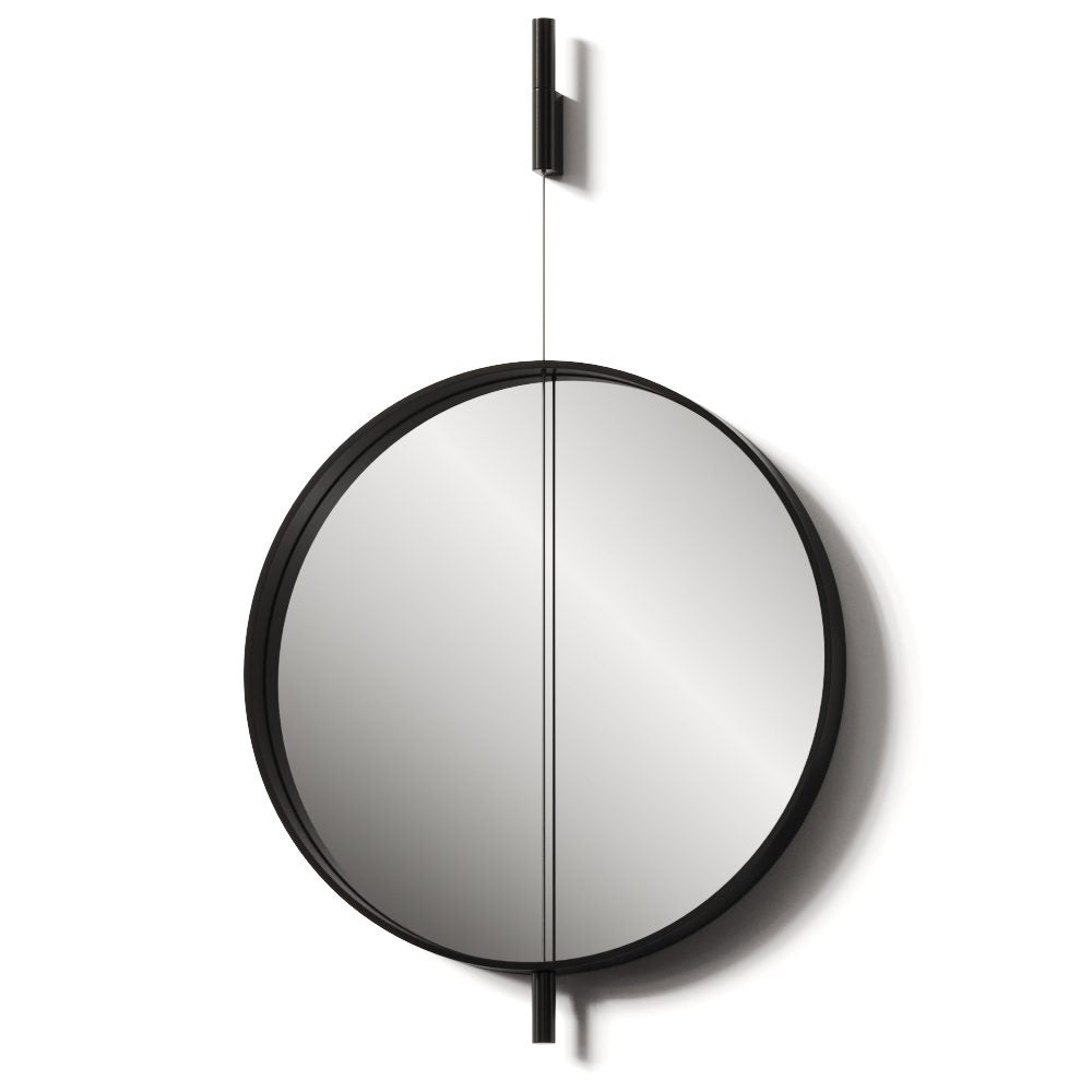 Galileo - Round Wall-Mounted Mirror by Living Divani #Meta l Nero Patinato Painting