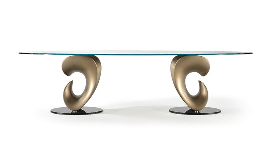 PARENTESIS - Oval glass dining table