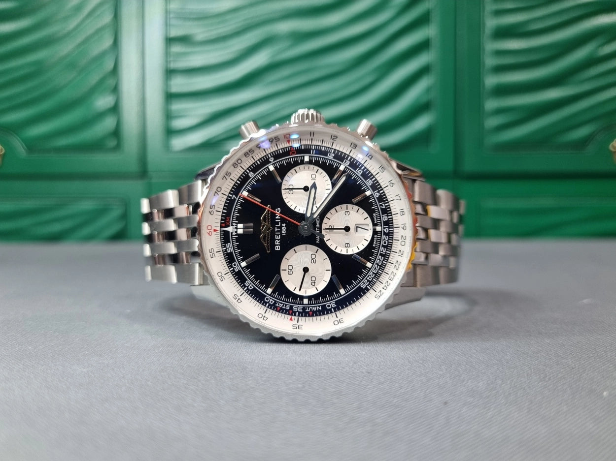 [빈티지/매장즉시발송] Breitling 네비타이머 크로노그래프 43 (스틸 | 블랙 다이얼 | 메탈 브레이슬릿)