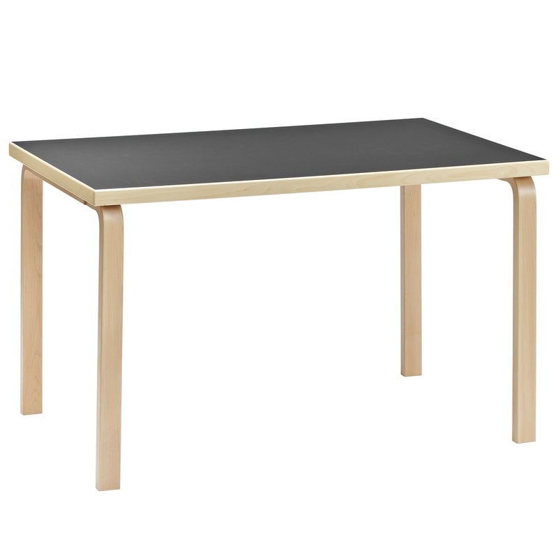 AALTO - Rectangular Wooden Table by Artek #Black Linoleum