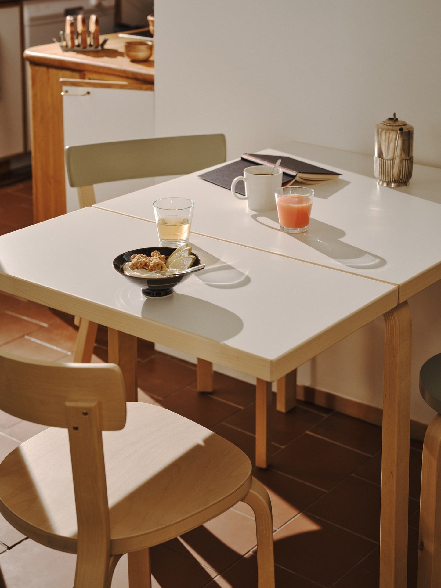 Aalto foldable table DL81C, birch - white laminate