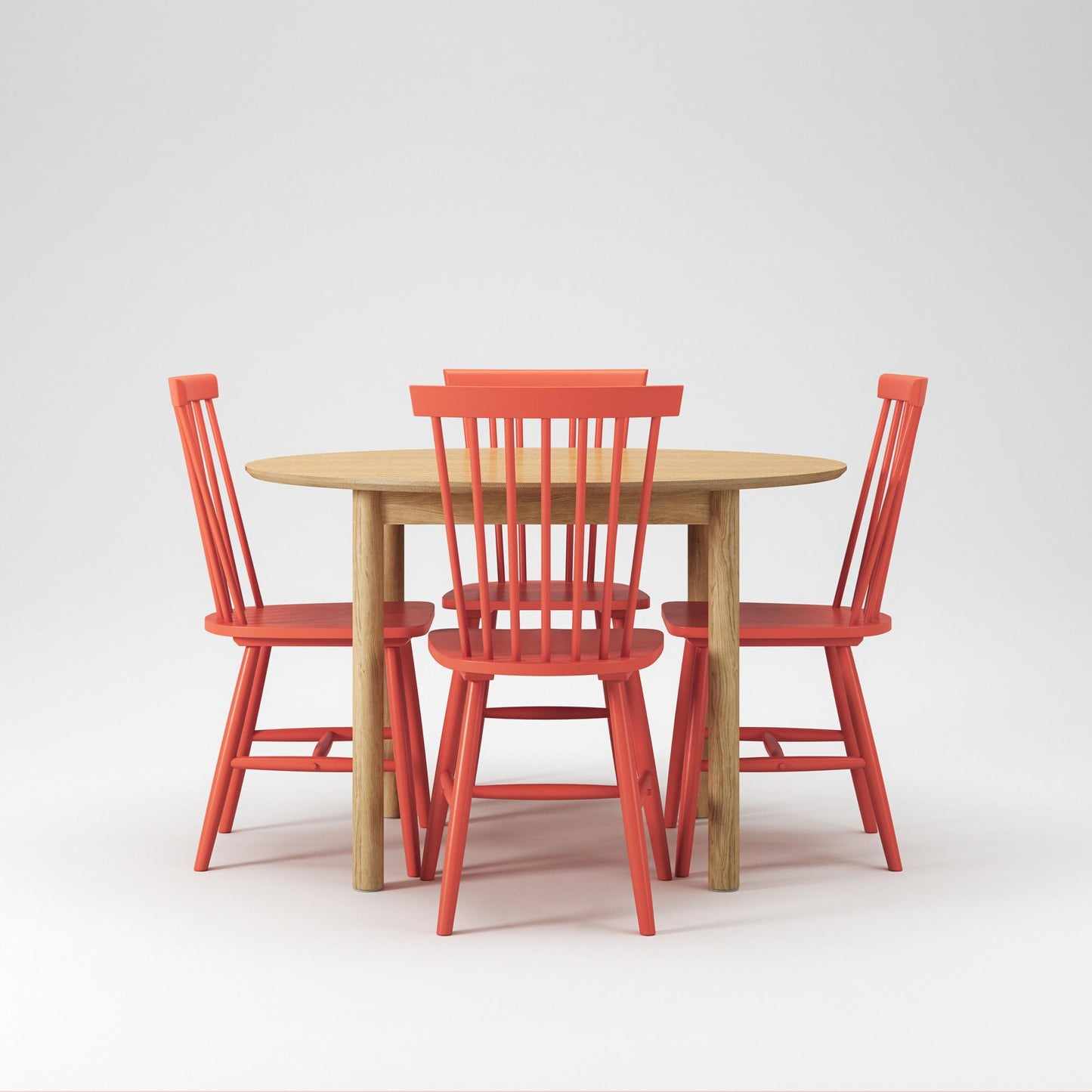 Department Wood Dining Table Set Oak/ Orange