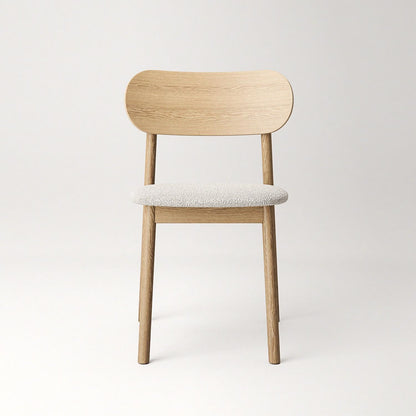 Decotique Elephant Dining Chair Natural Oak/White Bouclé