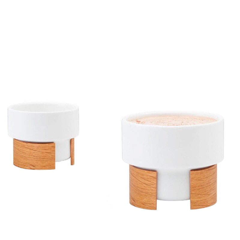 Warm cappuccino cup 1,6 dl by Tonfisk Design #set of 2, white - oak #