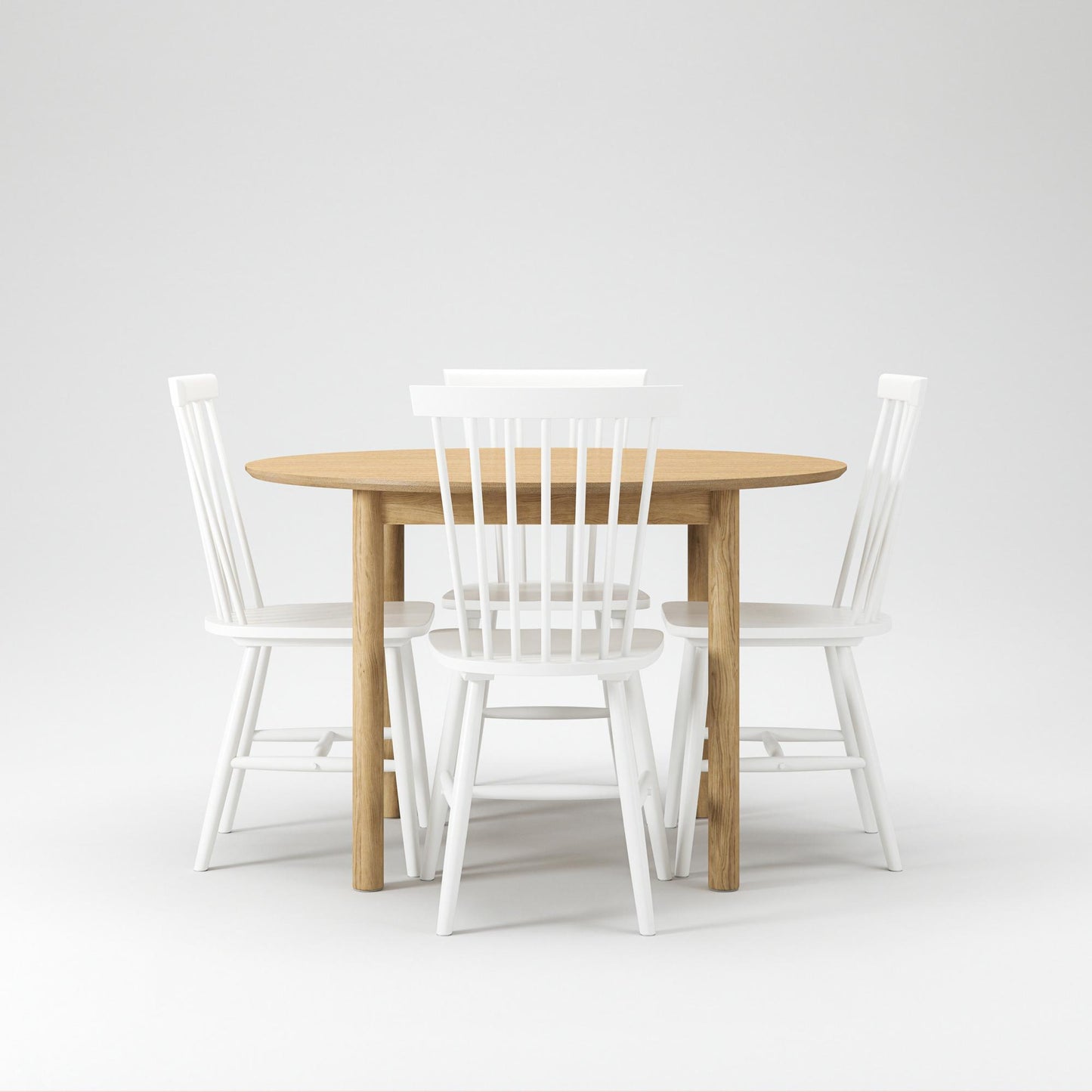 Department Wood Dining Table Set Oak/ White