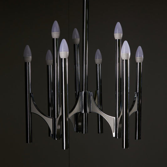 9-Arm Chandelier by Gaetano Sciolari, 1960s