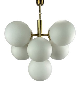 9-Flame Sputnik Chandelier in Opaline Glass from Kaiser Leuchten, 1960s-EJL-1445109