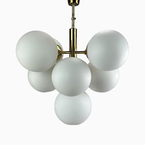 9-Flame Sputnik Chandelier in Opaline Glass from Kaiser Leuchten, 1960s-EJL-1445109