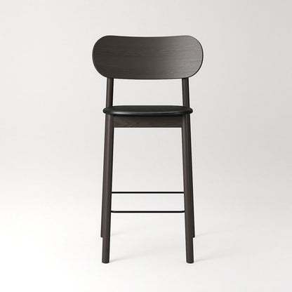 Decotique Elephant Bar Stool Dark Oak/Black Leather