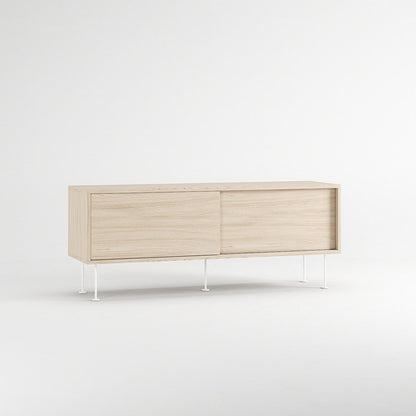 Decotique Vogue TV Bench With Legs 136 White Pigmented Oak/ White