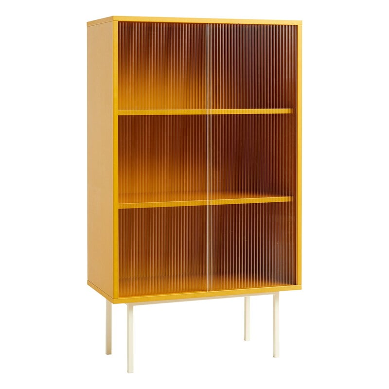Colour Cabinet w/ glass doors by HAY #tall, yellow #