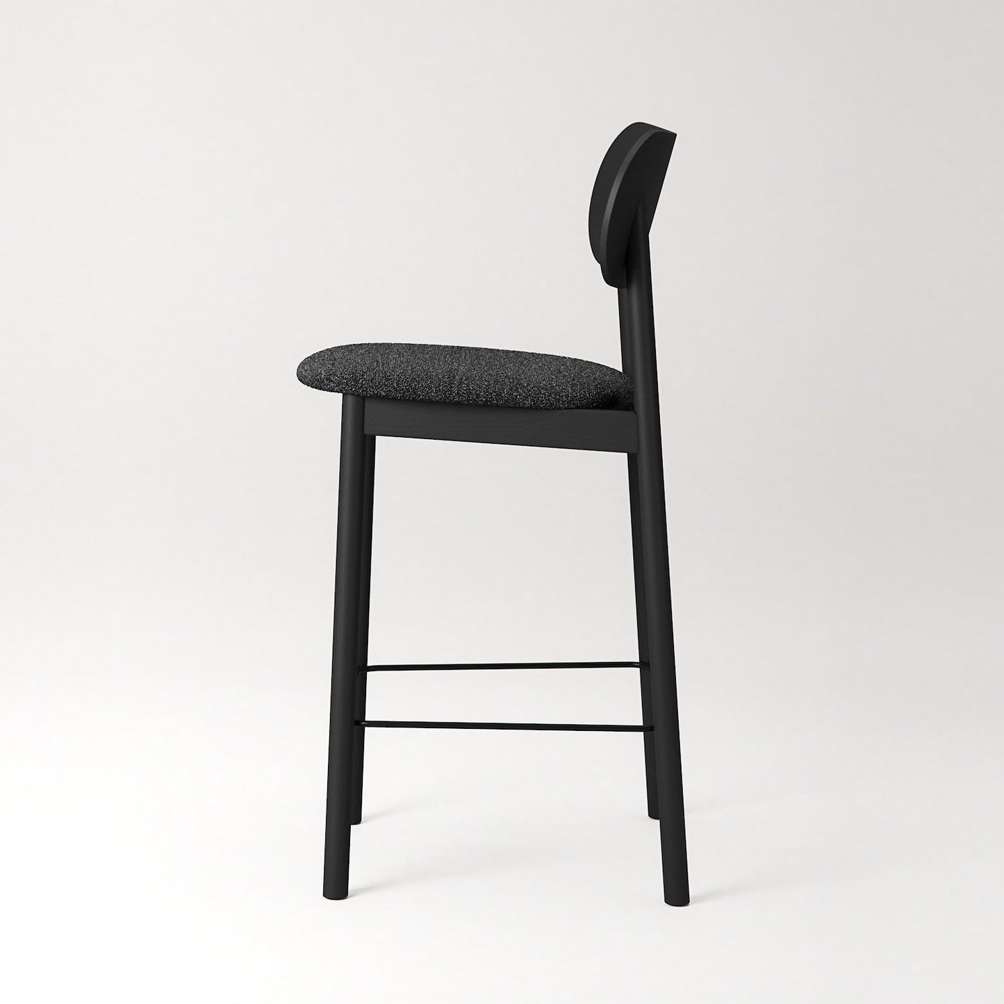 Decotique Elephant Barstool Black/ Anthracite Gray Bouclé