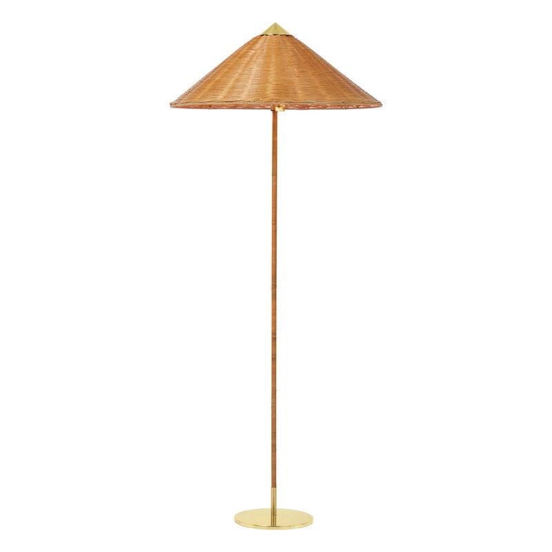 Tynell 9602 floor lamp by GUBI #brass - wicker willow #