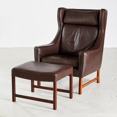 965H Leather Reading Armchair with Ottoman by Fredrik Kayser, Set of 2-CI-878417